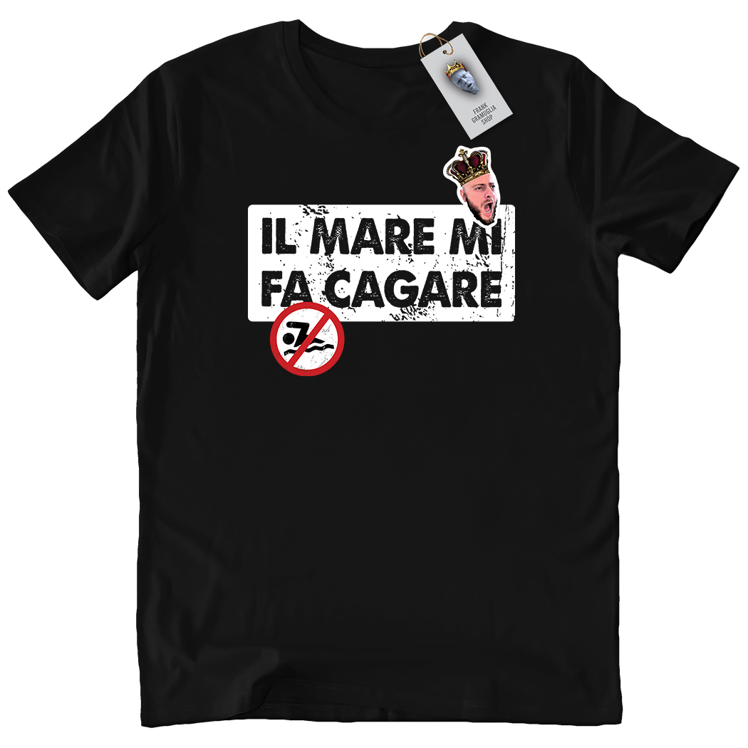 T-SHIRT - IL MARE MI FA CAGARE black black