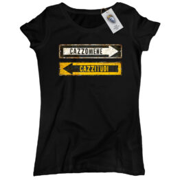 T-SHIRT DONNA - CAZZOMENE black