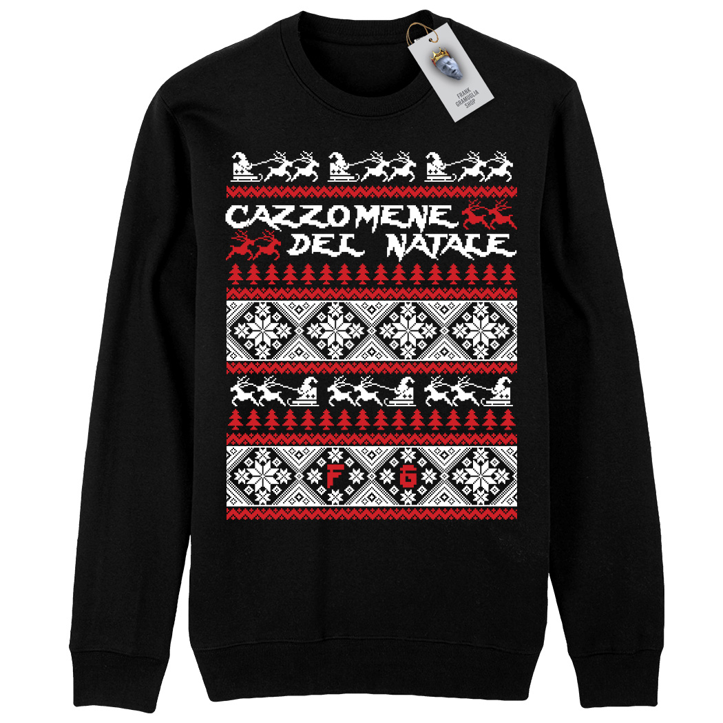 0037 FELPA GIROCOLLO CHANGER BLACK - CAZZOMENE DEL NATALE 2022 black